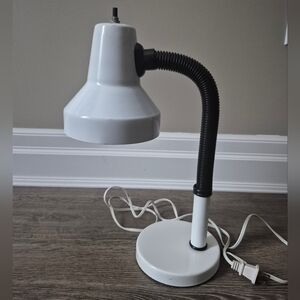 Desk Lamp White And Black Mobile Neck. Metal Shade